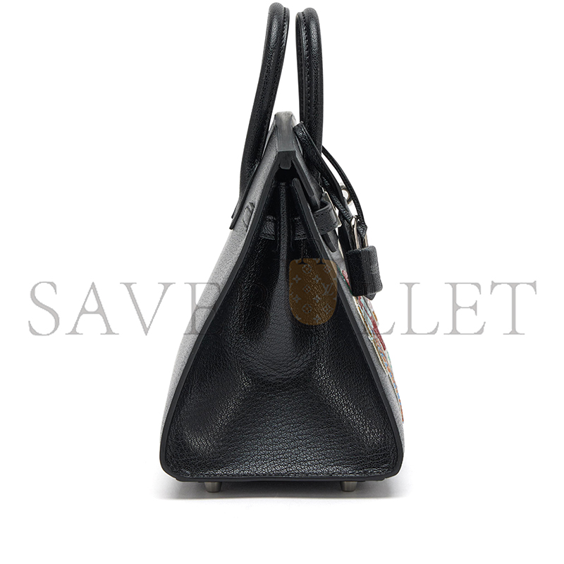 H**mes MASTER BIRKIN 20 SELLIER BOUCLERIE MODERNE BLACK CHÈVRE PALLADIUM HARDWARE (20*17*11cm)